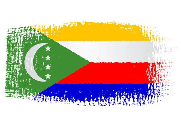 Pincelada Bandeira Comores — Vetor de Stock