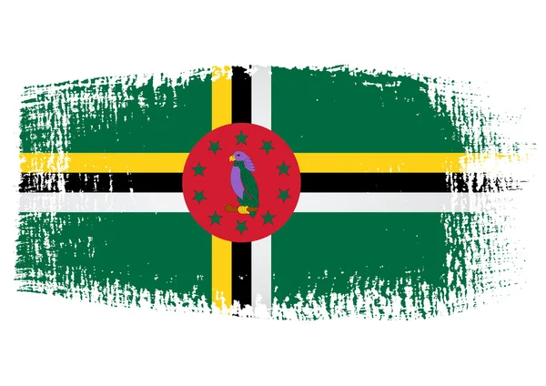 ブラシ ストローク ドミニカ国を旗します。 — ストックベクタ