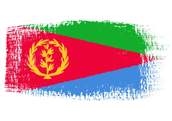 Penseldrag flagga eritrea — Stock vektor