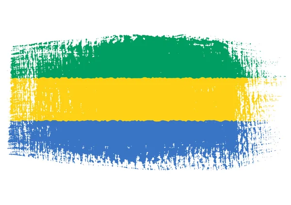 Penseldrag flagga gabon — Stock vektor