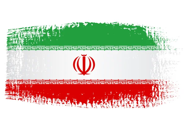 Penseelstreek vlag iran — Stockvector