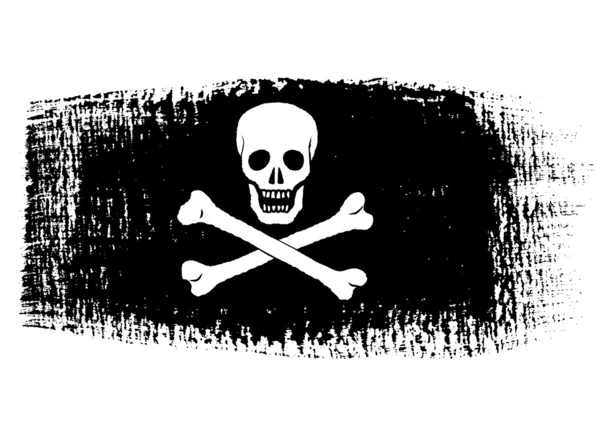 Pincelada bandeira pirata — Vetor de Stock