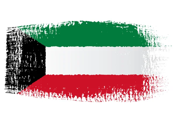 Pincelada Bandeira Kuwait —  Vetores de Stock