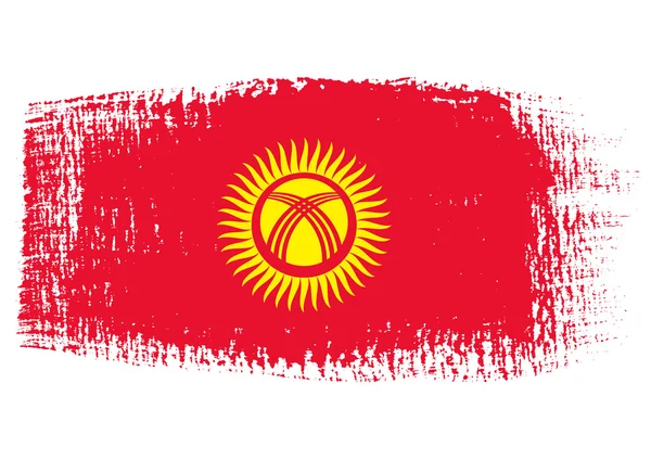 Brushstroke flag Kyrgyzstan — Stock Vector