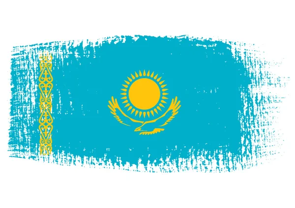 Bandiera della pennellata Kazakistan — Vettoriale Stock