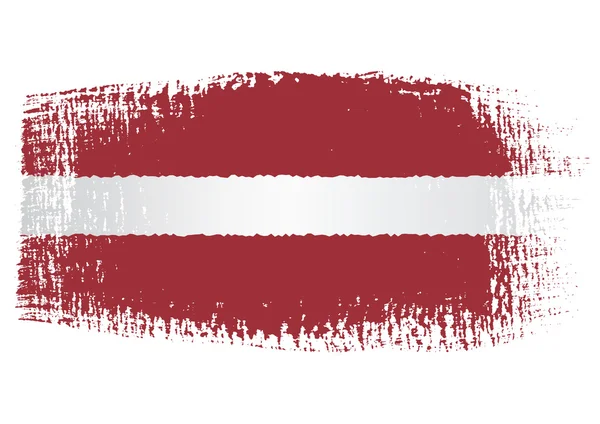 Brushstroke Bandeira Letónia — Vetor de Stock