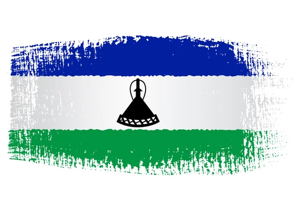 Bandiera Pennellata Lesotho — Vettoriale Stock