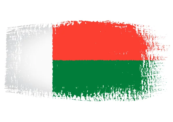 Penseelstreek vlag Madagaskar — Stockvector