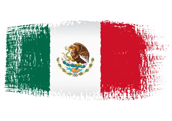 Pincelada Bandeira México — Vetor de Stock