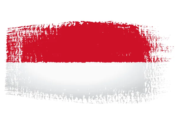 Pinselstrich Flagge Monaco — Stockvektor