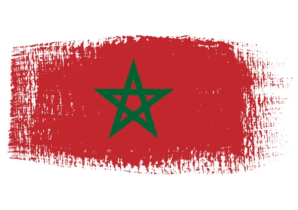 Pincelada Bandeira Marrocos — Vetor de Stock