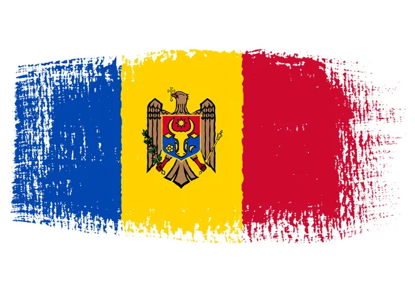 Pincelada Bandera Moldova — Archivo Imágenes Vectoriales