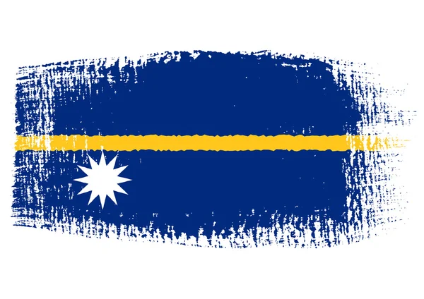 Ecsetvonás zászló-Nauru — Stock Vector