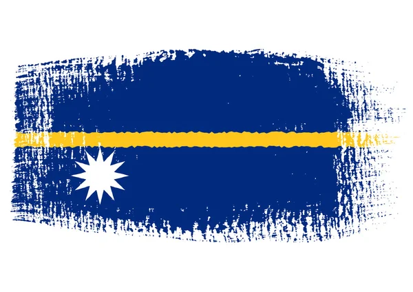 Pinselstrich Flagge nauru — Stockvektor