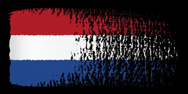 Penseelstreek vlag Nederland — Stockvector