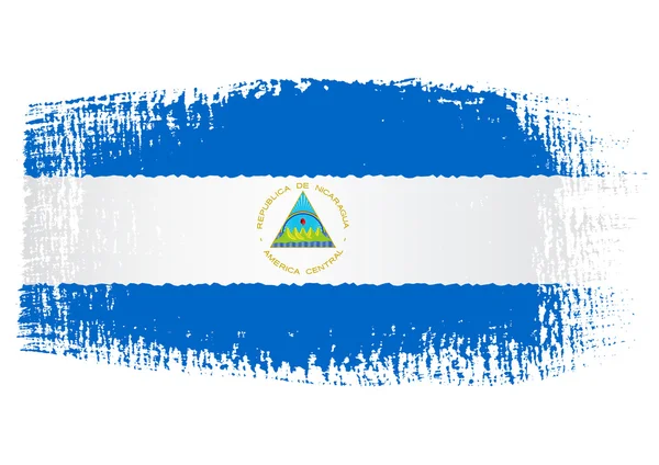 Penseelstreek vlag nicaragua — Stockvector