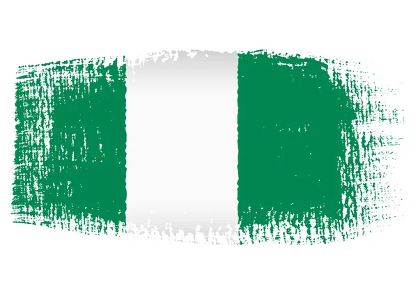 Penseldrag flagga nigeria — Stock vektor