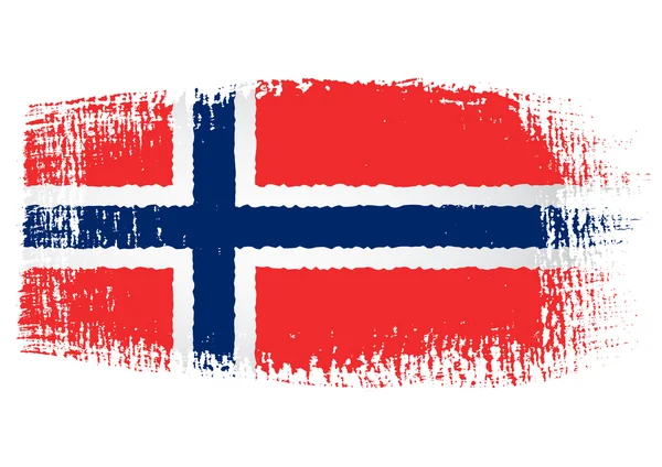 Penseelstreek vlag Noorwegen — Stockvector