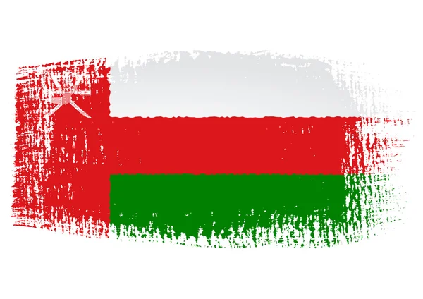 Penseelstreek vlag oman — Stockvector