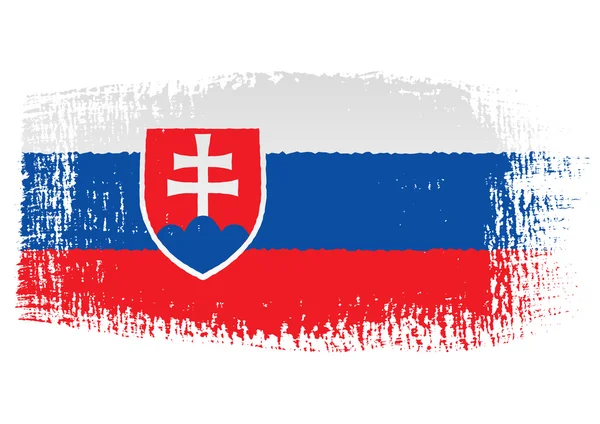 Penseldrag flagga Slovakien — Stock vektor