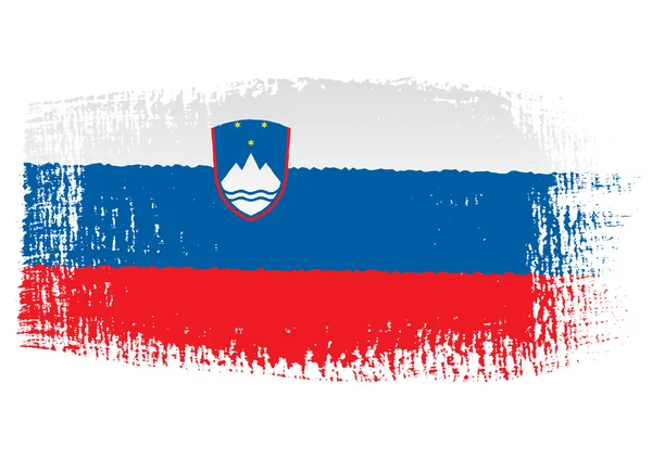 Penseelstreek vlag Slovenië — Stockvector