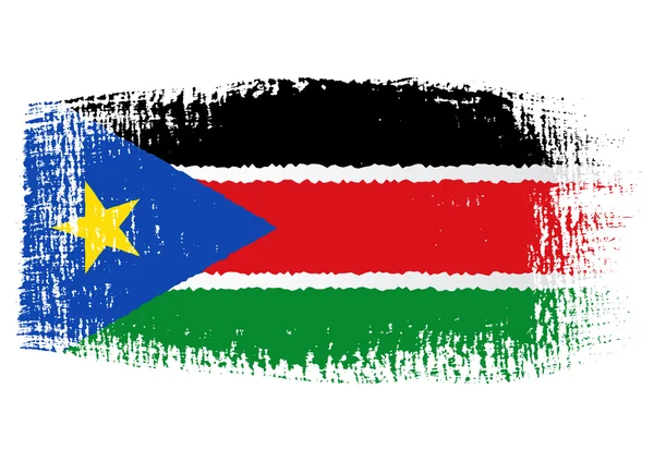 Brushstroke flag South Sudan — Stock Vector