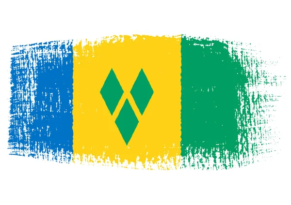 Brushstroke-flagget Saint Vincent og Grenadinene – stockvektor