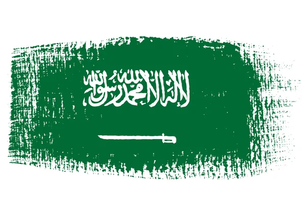 Bandeira Brushstroke Arábia Saudita —  Vetores de Stock