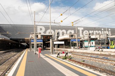 Termini Station, central railway station, public transportation, Rome, Italy. clipart