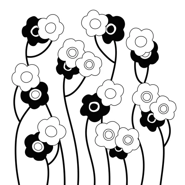 Fondo Con Flores Ilustración Vectorial Con Flores Estilizadas — Vector de stock