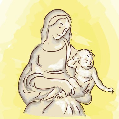 Bebek İsa 'nın doğumu, İsa' nın doğum sahnesinin görüntüsü, Hıristiyan dini Noel tatili.