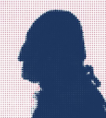 Amerika Birleşik Devletleri 'nin ilk başkanı George Washington' ın portresinin grafiksel ayrıntıları..