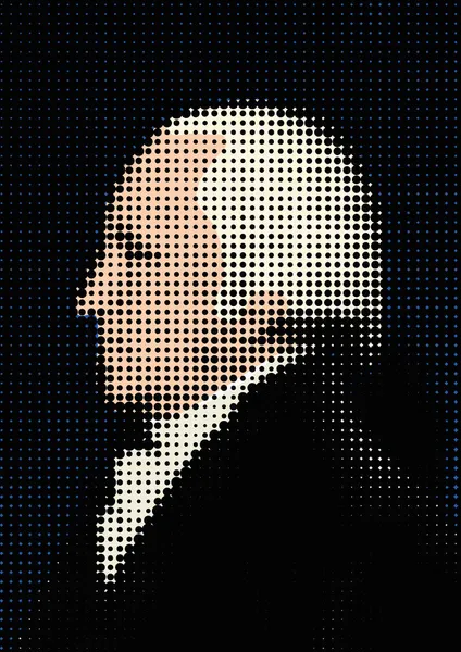 Graphic Elaboration Portrait George Washington First President United States — Stock Vector