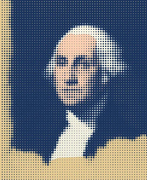 Opracowanie Graficzne Portretu George Washingtona Pierwszego Prezydenta Stanów Zjednoczonych — Wektor stockowy