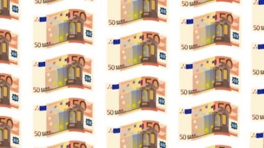 Rüzgarda hareket eden 50 euro bozuk para, arka plan videosu.