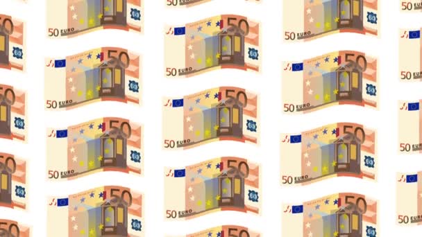 Moneda Euros Moviéndose Viento Video Fondo — Vídeos de Stock