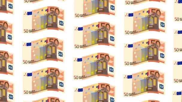 Монета Номиналом Евро Движется Ветру Фоновое Видео — стоковое видео