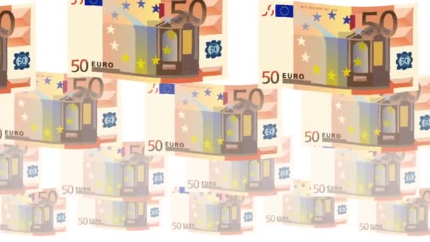 Euro Munt Bewegend Wind Achtergrond Video — Stockvideo