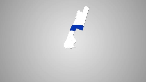 Graphic Video Animation Map Flag Israel Alpha Channel — Stock videók