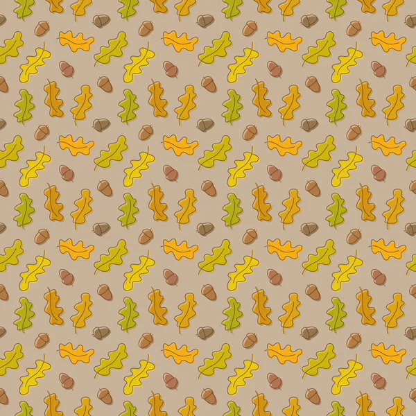 Decorative Background Oak Plant Parts Seamless Pattern — Image vectorielle