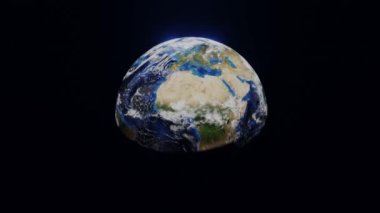 Video animation of the planet earth, rotation of the globe.