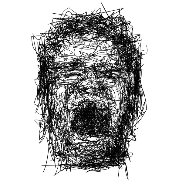 Σχέδιο Σκίτσο Της Εκφραστική Πρόσωπο Του Ατόμου Ουρλιάζοντας Δυνατά — Διανυσματικό Αρχείο