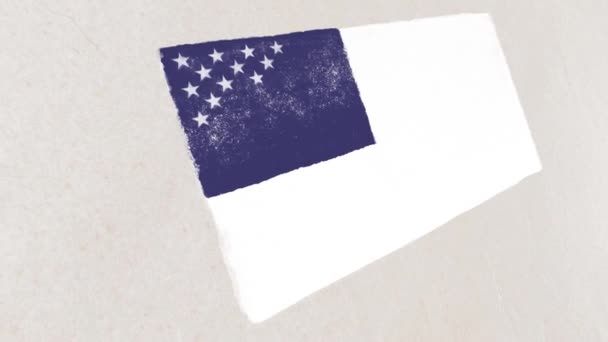 Amerika Birleşik Devletleri Bayrağı Suluboya Fırça Darbeleri — Stok video