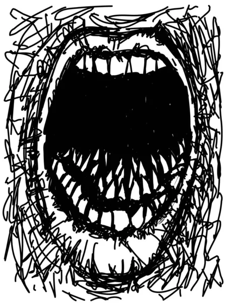 Screaming Open Mouth Screaming Vector Illustration — стоковый вектор