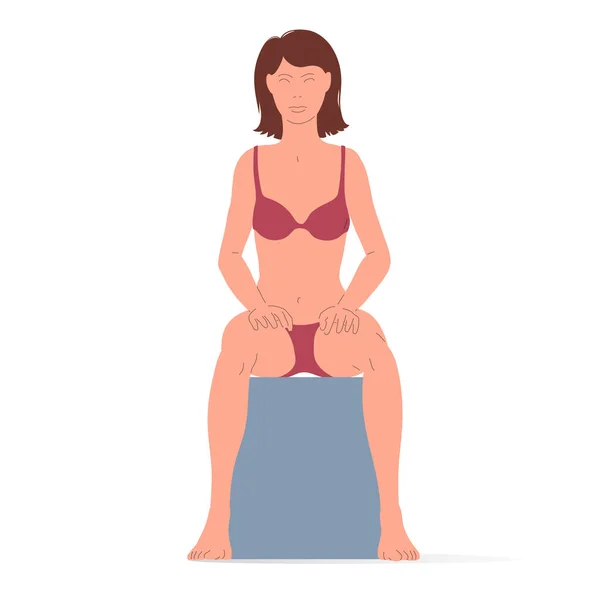 Young Caucasian Woman Sitting Body Woman Isometric Vector Illustration Sitting — 图库矢量图片