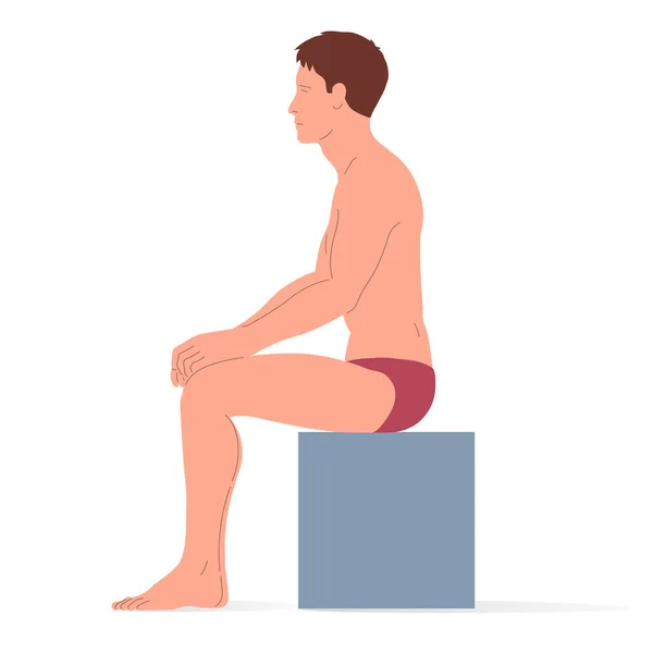 Hombre Caucásico Joven Sentado Cuerpo Hombre Ilustración Isométrica Vectorial Una — Vector de stock