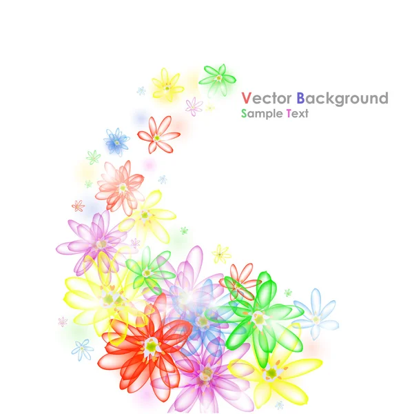 Colorido banner de flores — Vector de stock