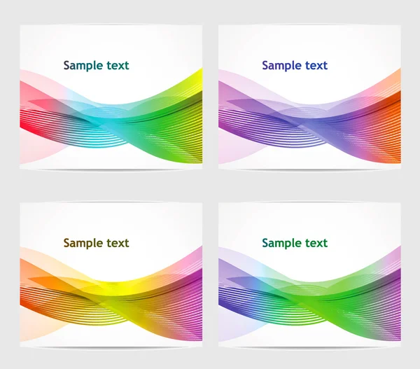 Joukko värikkäitä käyntikortteja. — vektorikuva
