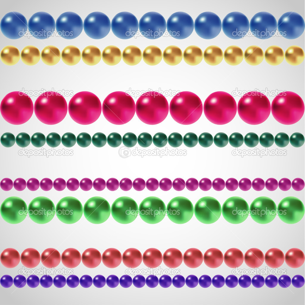 Rows of multicolored vector beads