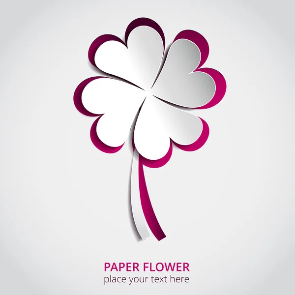 Cutout paper flower vector greeting card — Stock Vector